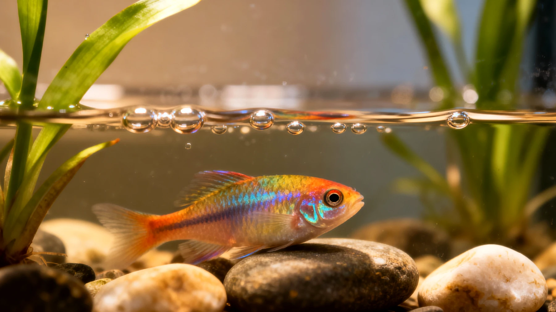 Fische benötigen nach einer Operation oder medizinischen Behandlung besondere Beschäftigung und mentale Stimulation während der Erholungsphase im Aquarium"